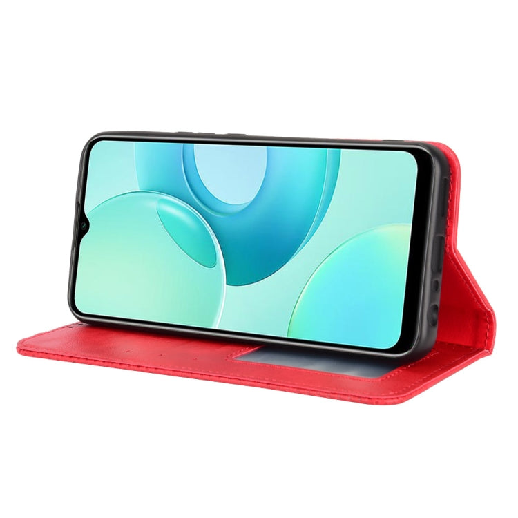 For Wiko T10 Magnetic Buckle Retro Texture Leather Phone Case
