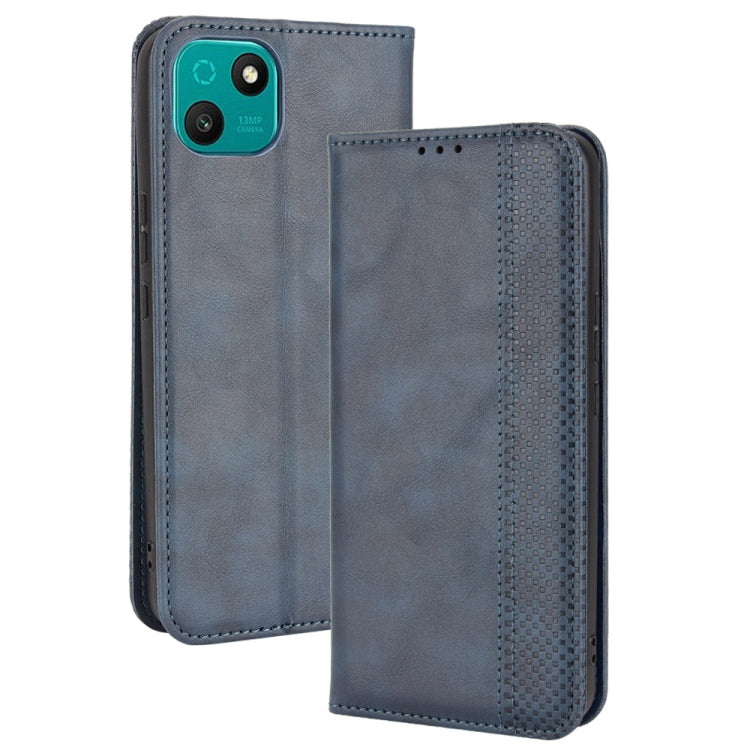 For Wiko T10 Magnetic Buckle Retro Texture Leather Phone Case