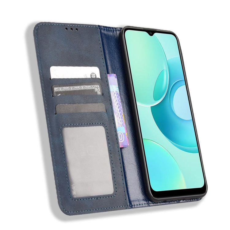 For Wiko T10 Magnetic Buckle Retro Texture Leather Phone Case