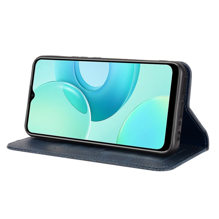 For Wiko T10 Magnetic Buckle Retro Texture Leather Phone Case