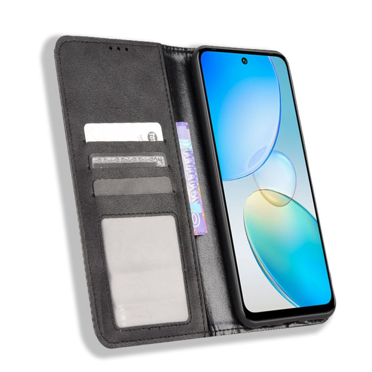 For Infinix Hot 12 Magnetic Buckle Retro Texture Leather Phone Case