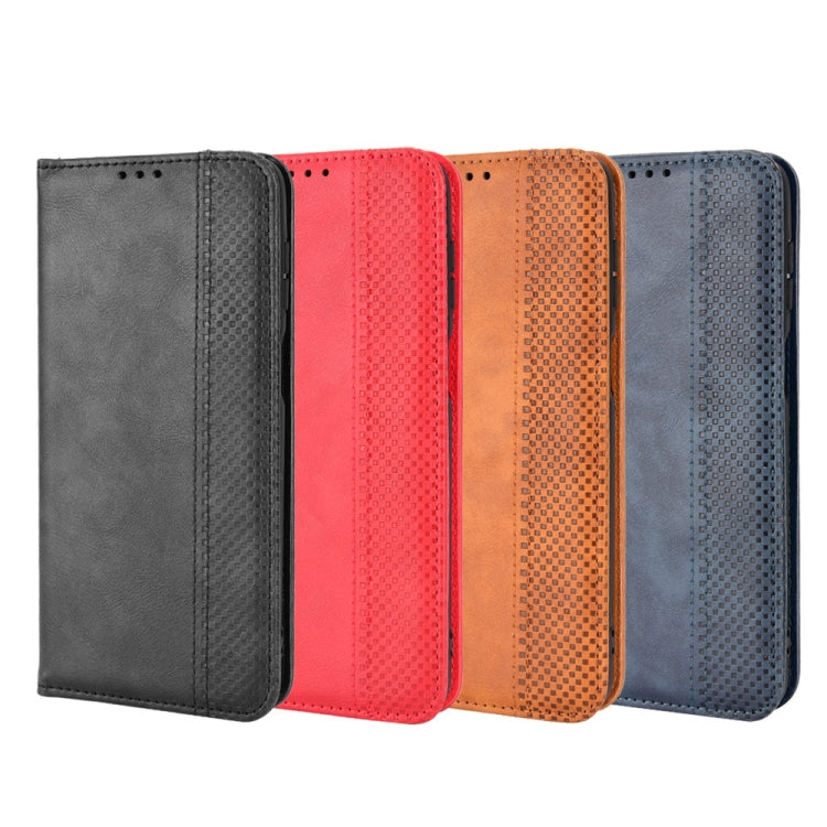 For Infinix Hot 12 Magnetic Buckle Retro Texture Leather Phone Case