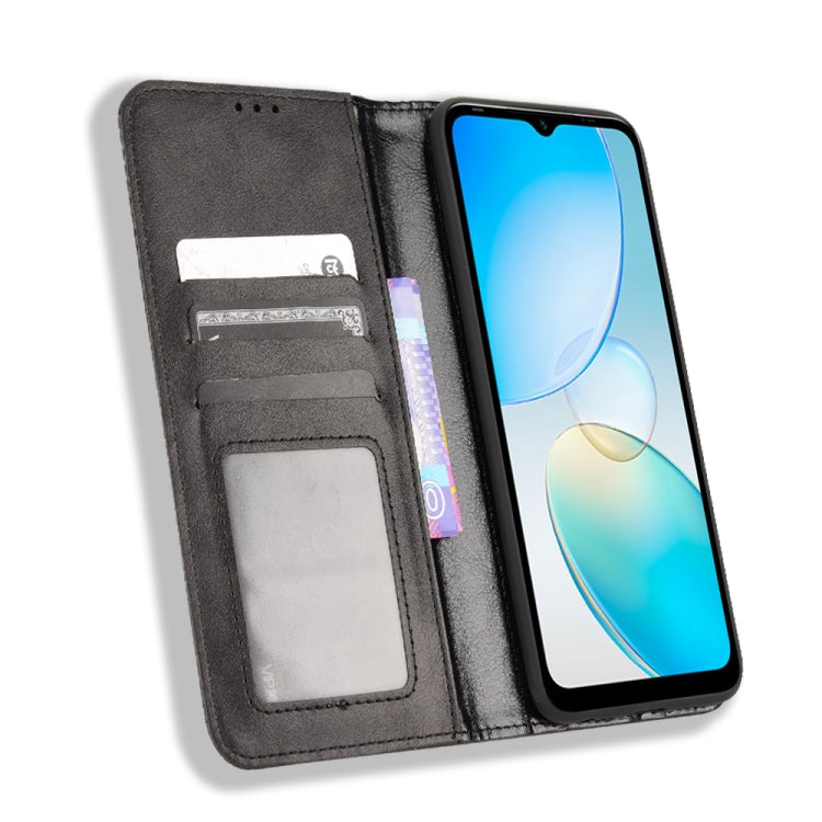 For Infinix Hot 12i Magnetic Buckle Retro Texture Leather Phone Case