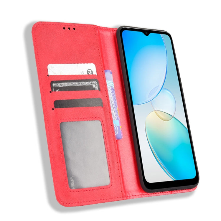For Infinix Hot 12i Magnetic Buckle Retro Texture Leather Phone Case