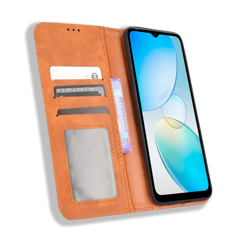 For Infinix Hot 12i Magnetic Buckle Retro Texture Leather Phone Case