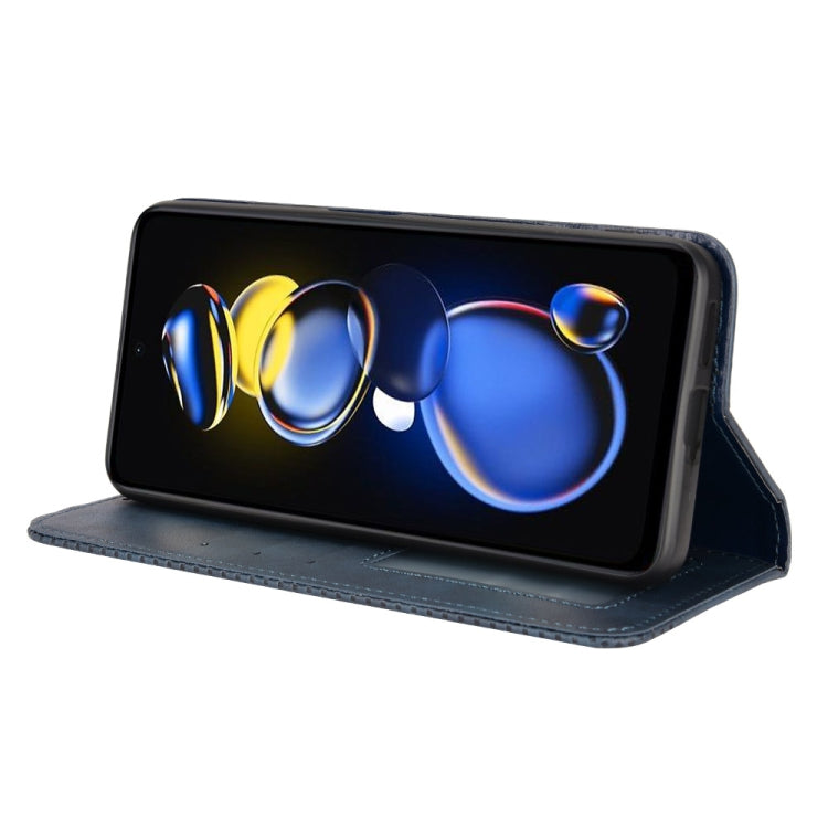 For Xiaomi Redmi Note 11T Pro 5G Magnetic Buckle Retro Texture Leather Phone Case