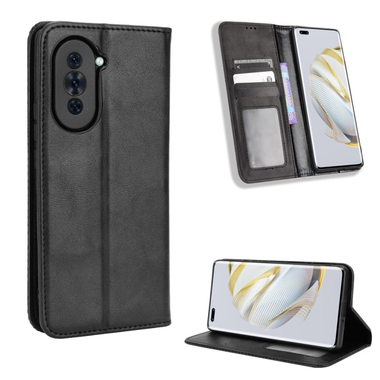 For Huawei nova 10 Magnetic Buckle Retro Texture Leather Phone Case