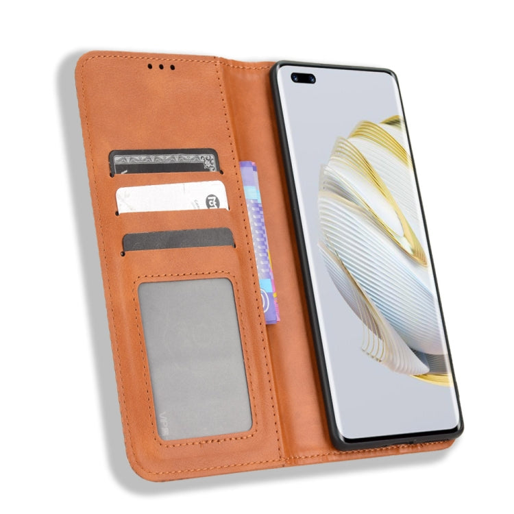 For Huawei nova 10 Magnetic Buckle Retro Texture Leather Phone Case