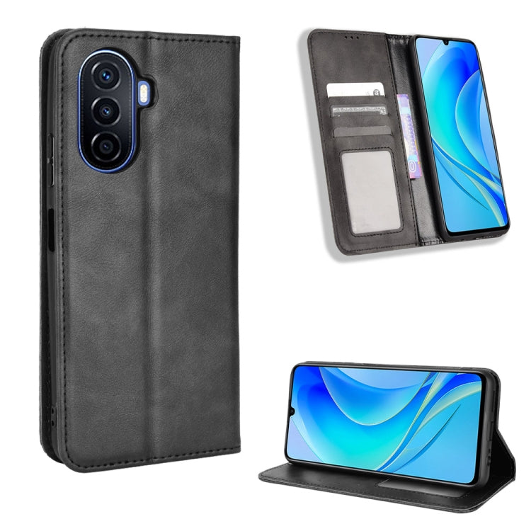For Huawei nova Y70 / nova Y70 Plus Magnetic Buckle Retro Texture Leather Phone Case