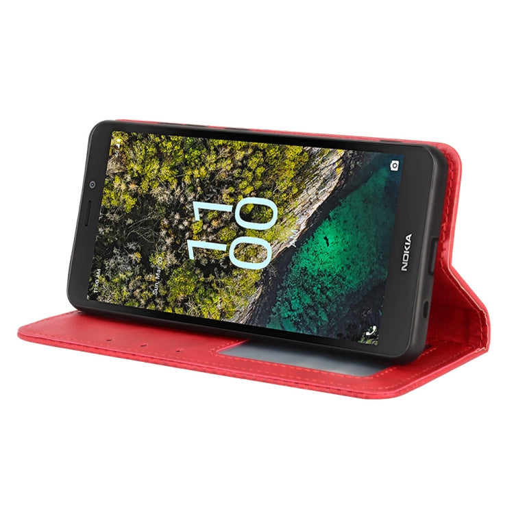 For Nokia C100 Magnetic Buckle Retro Texture Leather Phone Case