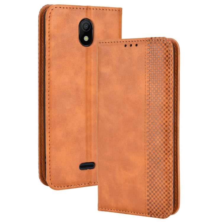 For Nokia C100 Magnetic Buckle Retro Texture Leather Phone Case