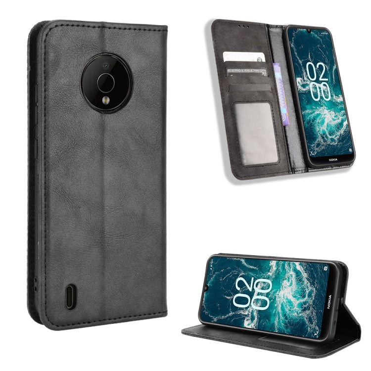 For Nokia C200 Magnetic Buckle Retro Texture Leather Phone Case