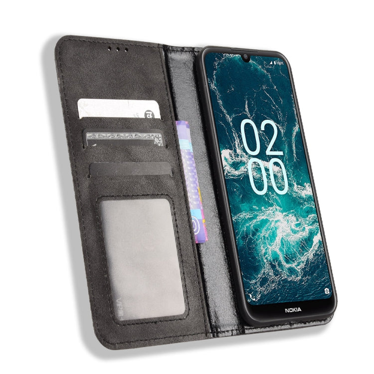 For Nokia C200 Magnetic Buckle Retro Texture Leather Phone Case