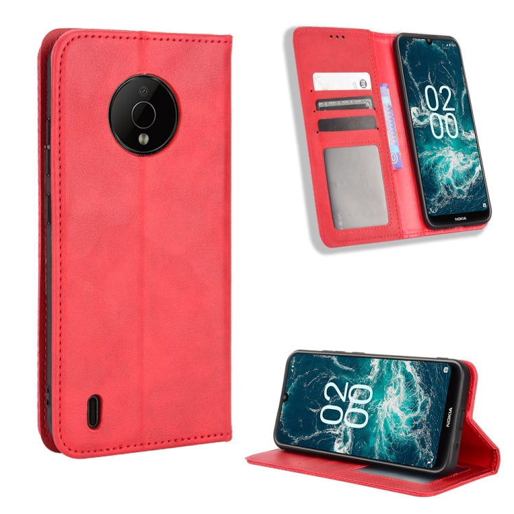 For Nokia C200 Magnetic Buckle Retro Texture Leather Phone Case