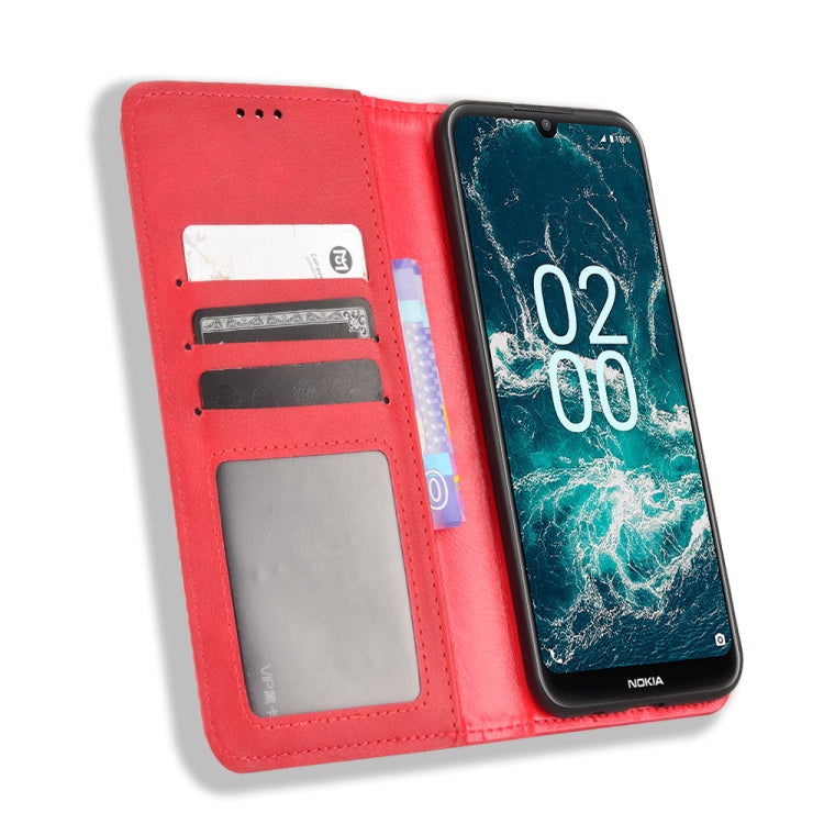 For Nokia C200 Magnetic Buckle Retro Texture Leather Phone Case