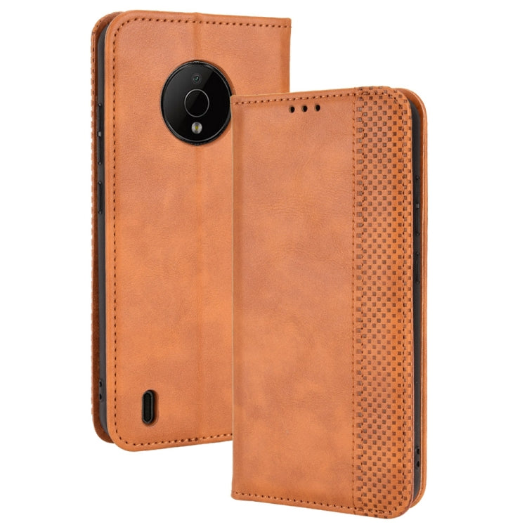 For Nokia C200 Magnetic Buckle Retro Texture Leather Phone Case