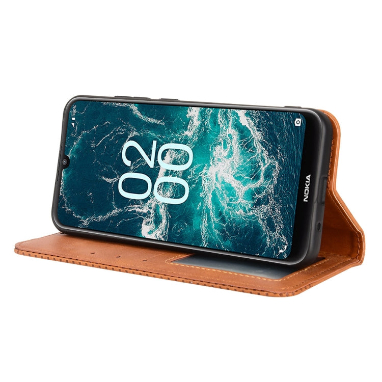 For Nokia C200 Magnetic Buckle Retro Texture Leather Phone Case