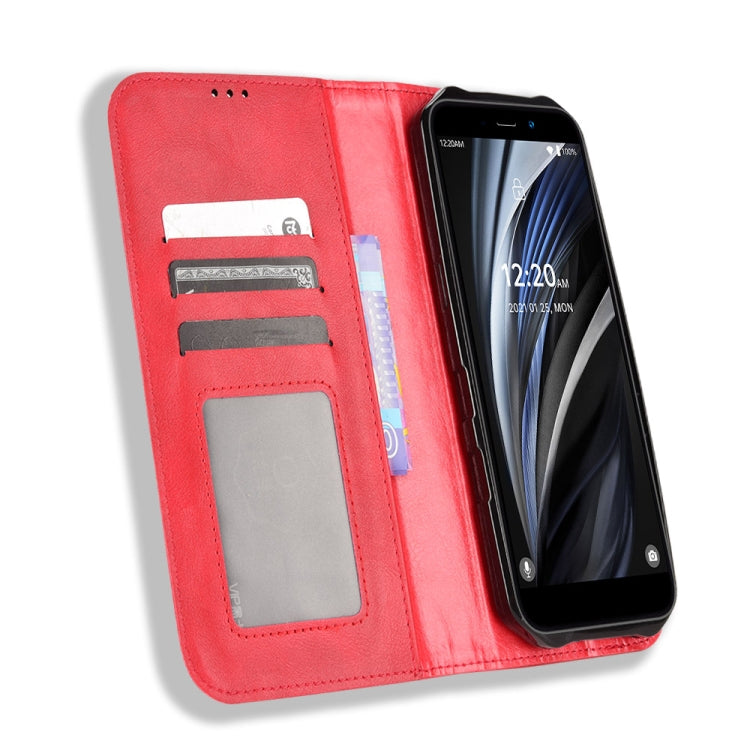 For Oukitel WP12 / WP12 Pro Magnetic Buckle Retro Texture Leather Phone Case