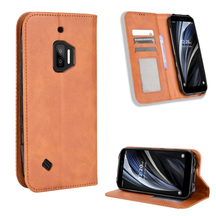 For Oukitel WP12 / WP12 Pro Magnetic Buckle Retro Texture Leather Phone Case