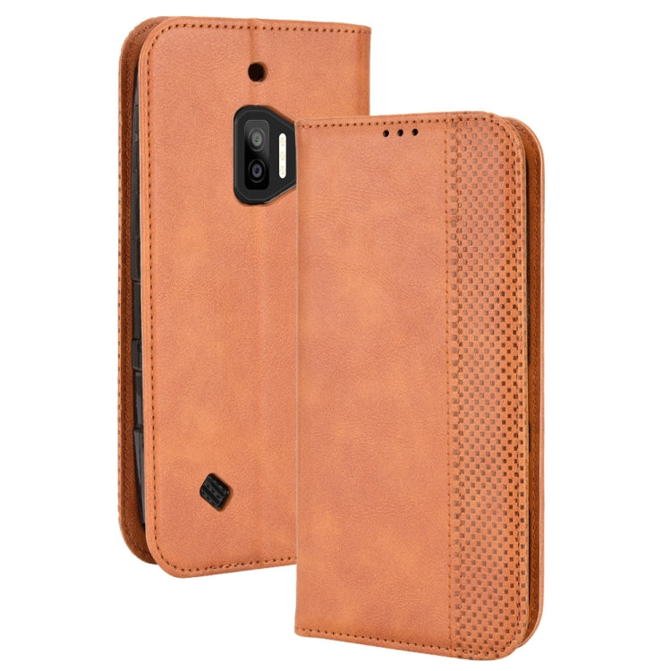 For Oukitel WP12 / WP12 Pro Magnetic Buckle Retro Texture Leather Phone Case