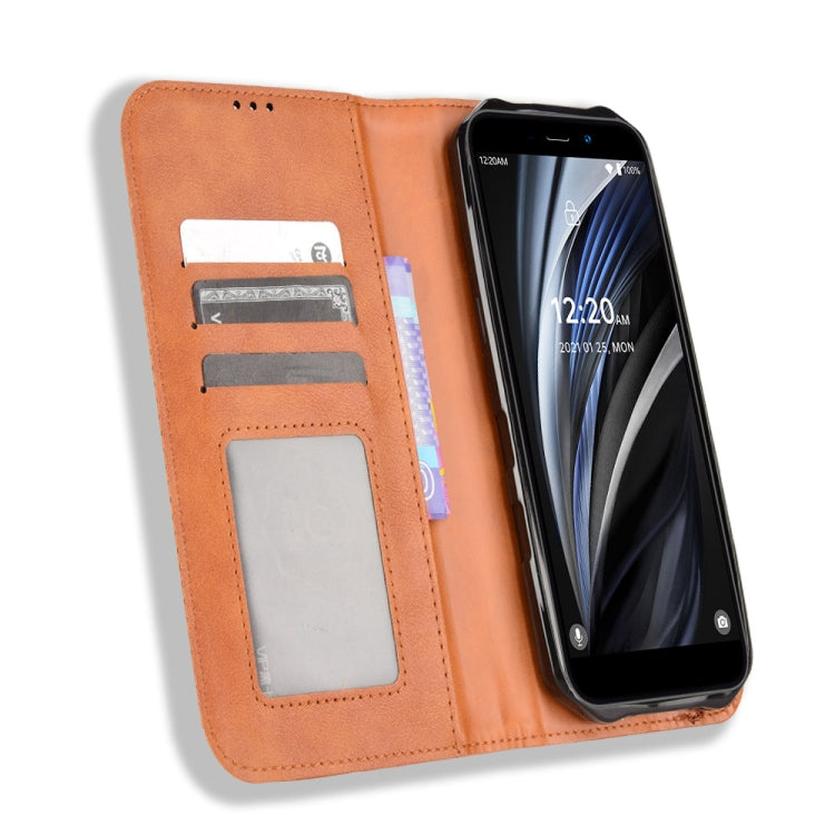 For Oukitel WP12 / WP12 Pro Magnetic Buckle Retro Texture Leather Phone Case