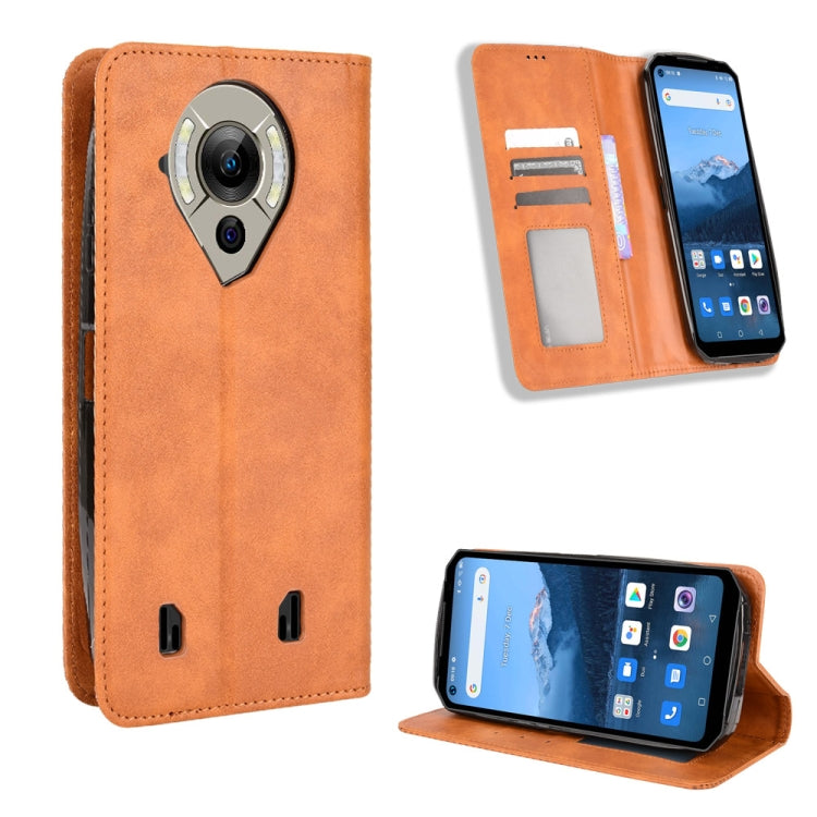 For Oukitel WP16 Magnetic Buckle Retro Texture Leather Phone Case
