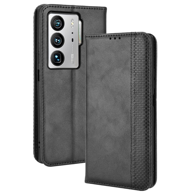 For ZTE Axon 40 Ultra Magnetic Buckle Retro Texture Leather Phone Case