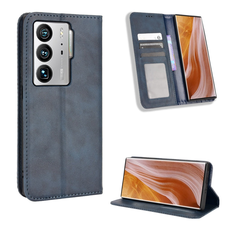 For ZTE Axon 40 Ultra Magnetic Buckle Retro Texture Leather Phone Case