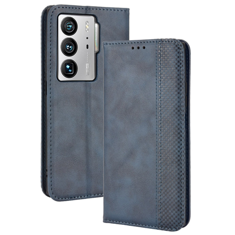For ZTE Axon 40 Ultra Magnetic Buckle Retro Texture Leather Phone Case