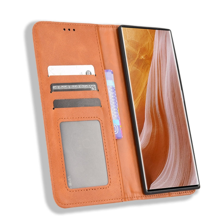 For ZTE Axon 40 Ultra Magnetic Buckle Retro Texture Leather Phone Case
