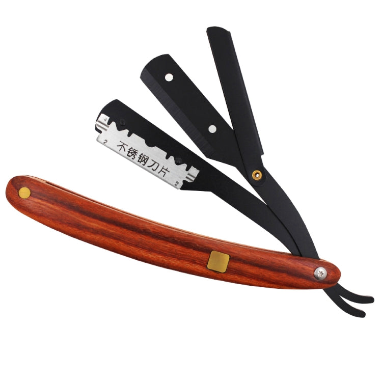 H-12 Men Replaceable Blade Stainless Steel Straight Folding Edge Shaving Razor(Long Black Blade Holder)