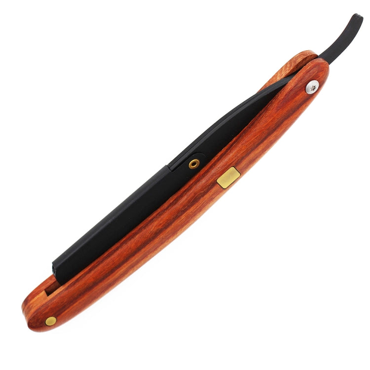 H-12 Men Replaceable Blade Stainless Steel Straight Folding Edge Shaving Razor(Long Black Blade Holder)