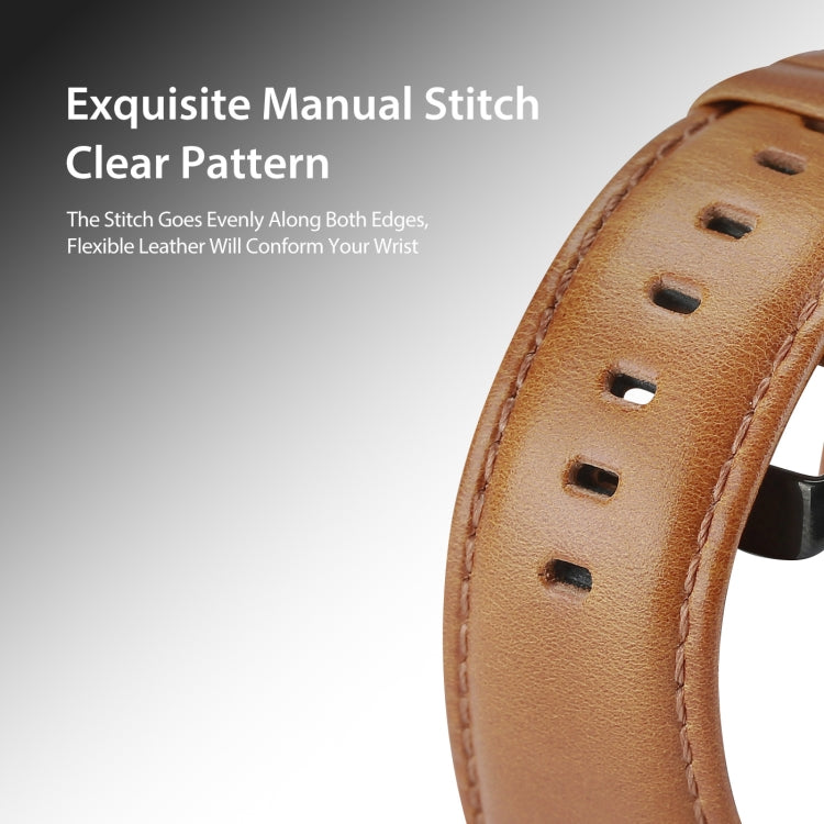 DUX DUCIS 20mm Genuine Leather Watch Band For Samsung Galaxy/Huawei/Honor Watch(Brown)