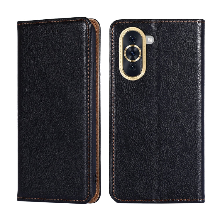 For Huawei nova 10 Gloss Oil Solid Color Magnetic Flip Leather Phone Case