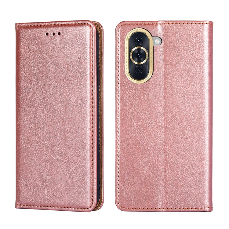For Huawei nova 10 Gloss Oil Solid Color Magnetic Flip Leather Phone Case