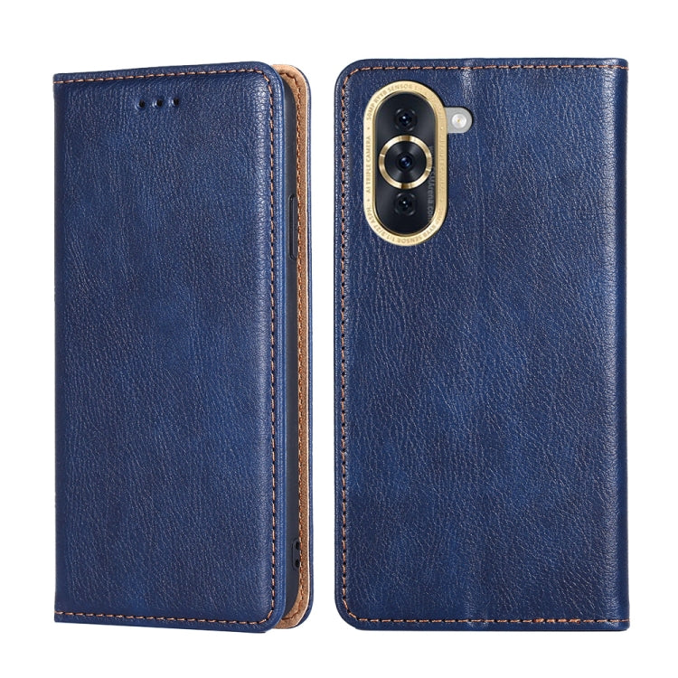 For Huawei nova 10 Gloss Oil Solid Color Magnetic Flip Leather Phone Case