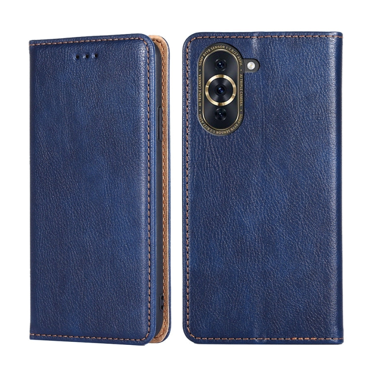 For Huawei nova 10 Pro Gloss Oil Solid Color Magnetic Flip Leather Phone Case