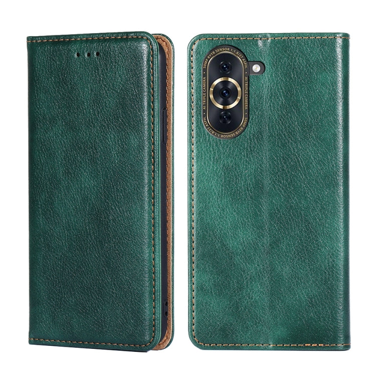 For Huawei nova 10 Pro Gloss Oil Solid Color Magnetic Flip Leather Phone Case