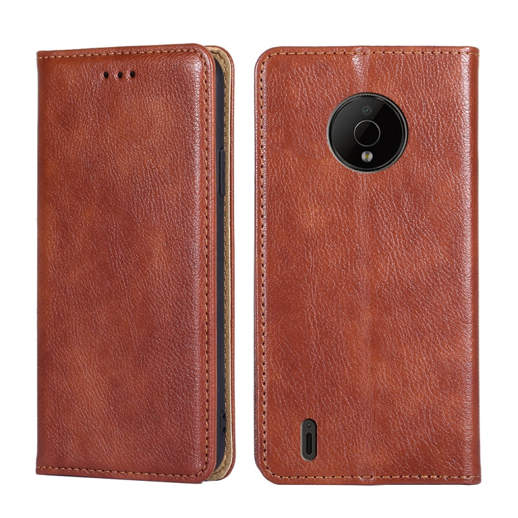 For Nokia C200 Gloss Oil Solid Color Magnetic Flip Leather Phone Case