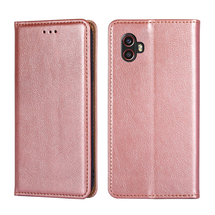 For Samsung Galaxy Xcover6 Pro / Xcover Pro 2 Gloss Oil Solid Color Magnetic Flip Leather Phone Case