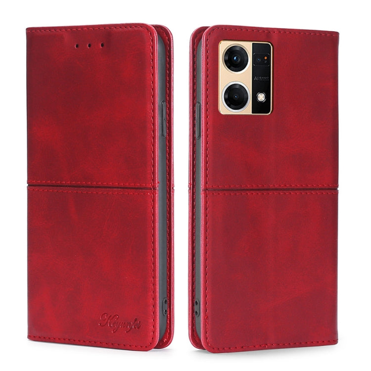 For OPPO Reno7 4G/F21 Pro 4G Cow Texture Magnetic Horizontal Flip Leather Phone Case