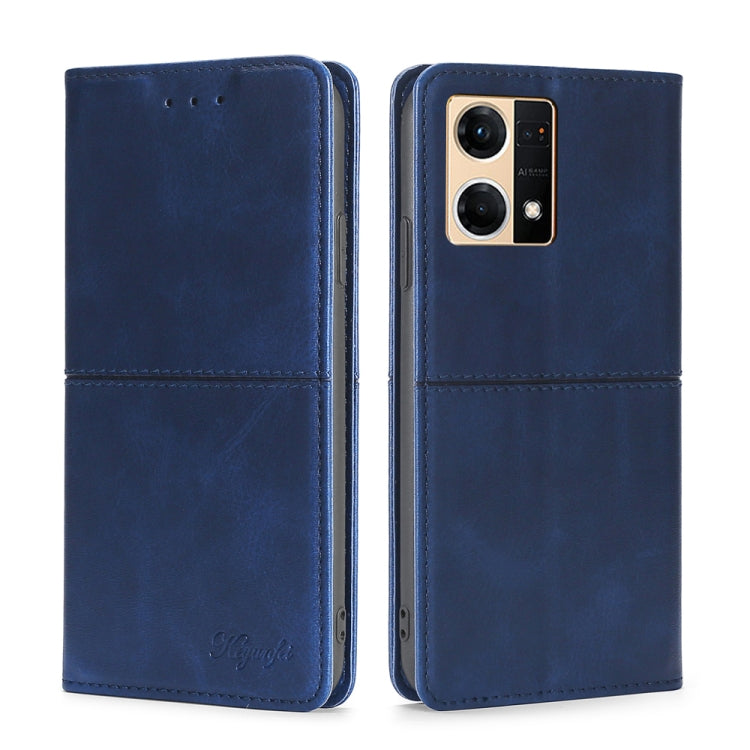 For OPPO Reno7 4G/F21 Pro 4G Cow Texture Magnetic Horizontal Flip Leather Phone Case