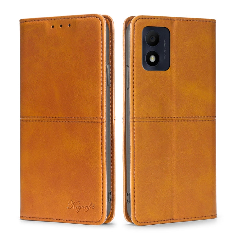 For Alcatel 1B 2022 Cow Texture Magnetic Horizontal Flip Leather Phone Case