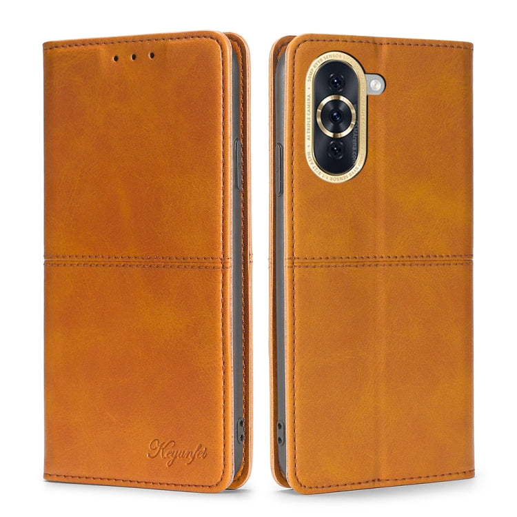 For Huawei Nova 10 Cow Texture Magnetic Horizontal Flip Leather Phone Case