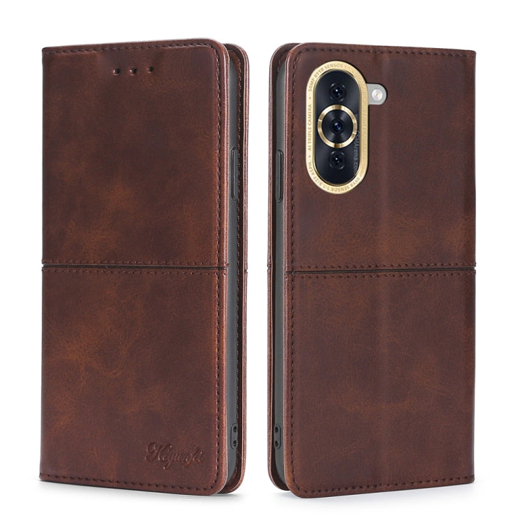 For Huawei Nova 10 Cow Texture Magnetic Horizontal Flip Leather Phone Case