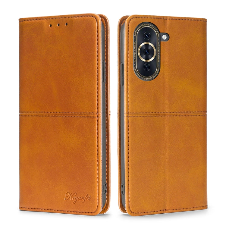 For Huawei Nova 10 Pro Cow Texture Magnetic Horizontal Flip Leather Phone Case