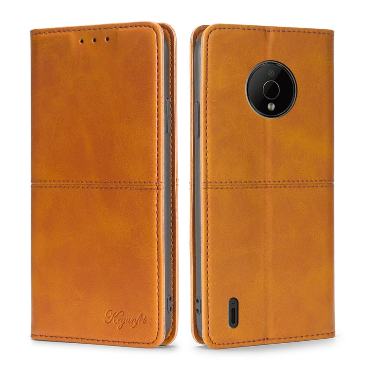 For Nokia C200 Cow Texture Magnetic Horizontal Flip Leather Phone Case