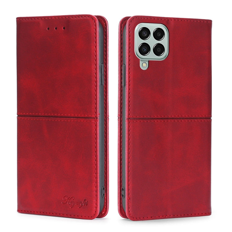 For Samsung Galaxy M33 5G Cow Texture Magnetic Horizontal Flip Leather Phone Case