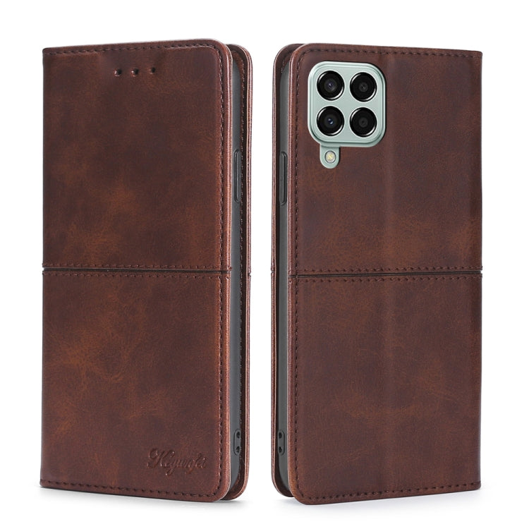 For Samsung Galaxy M33 5G Cow Texture Magnetic Horizontal Flip Leather Phone Case