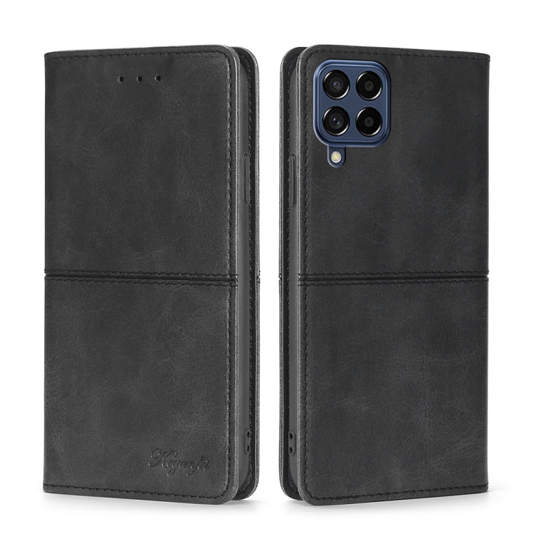 For Samsung Galaxy M53 5G Cow Texture Magnetic Horizontal Flip Leather Phone Case